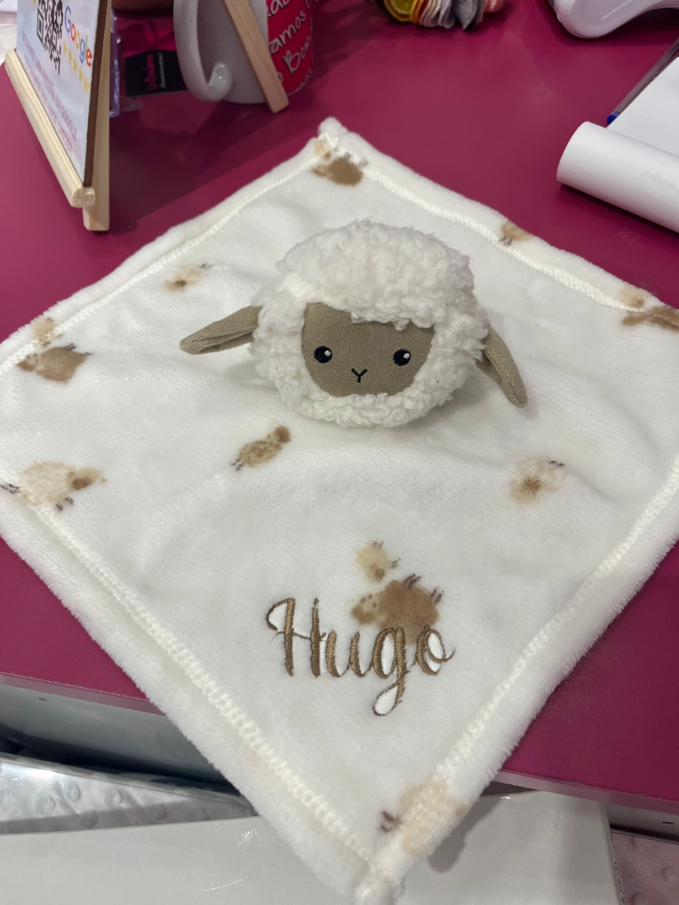 Doudou beige cordero
