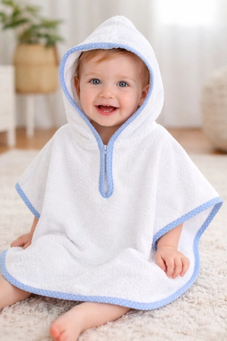 Poncho algodon ribeteado