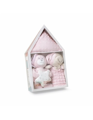 Set casita peluche manta y doudou