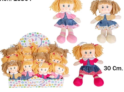 Muñeca trapo vaquera 30 centimetros